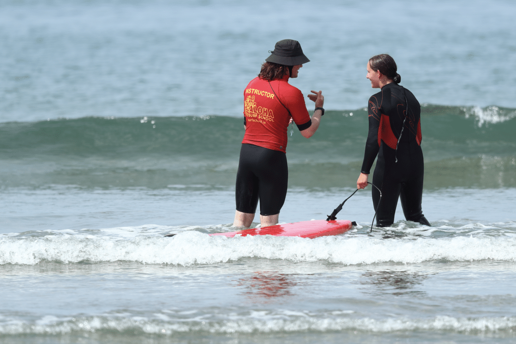 surf instructor teaching at ireland