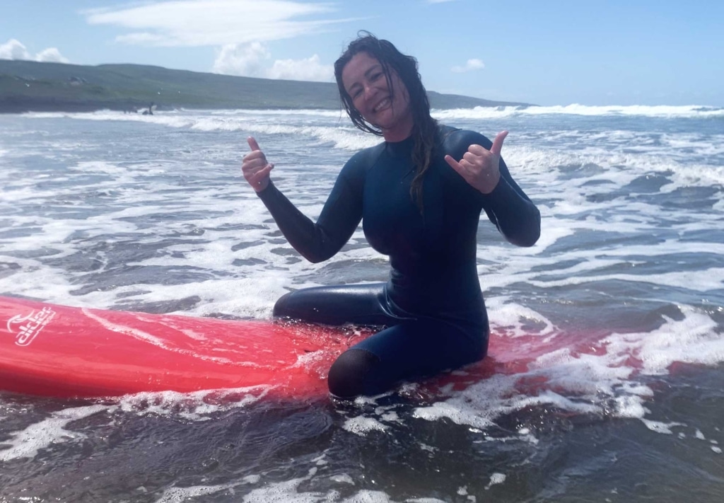 surf girl - adult surf lessons