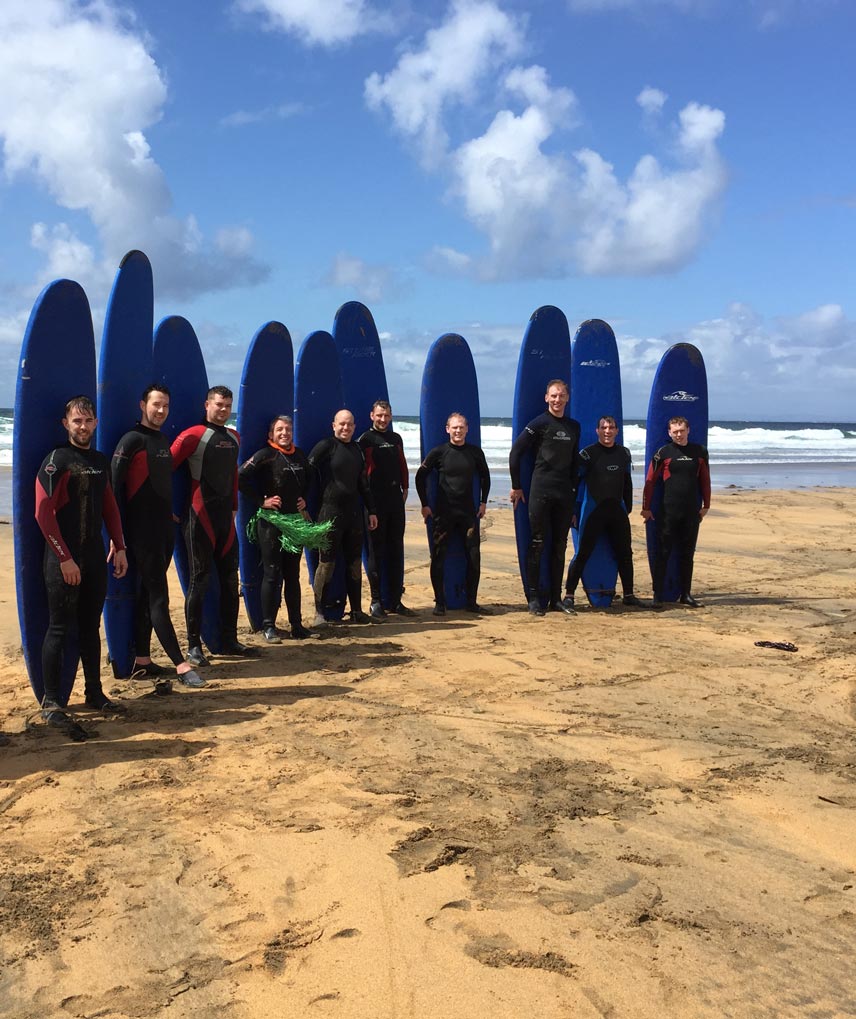 group experience -corporate surfing event